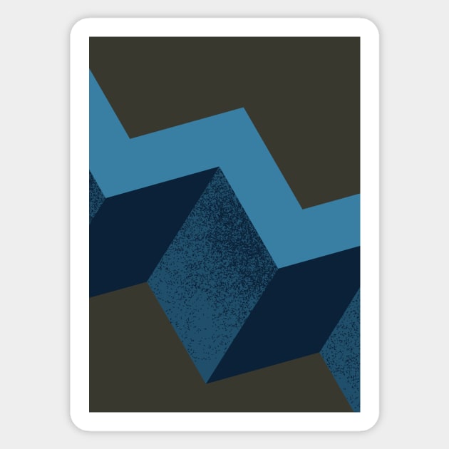 Blue geometric art shape Sticker by waltzart